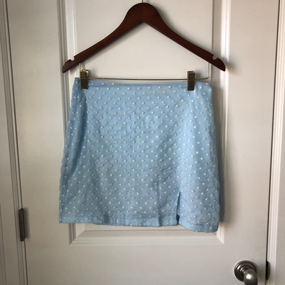 LA Hearts Blue and White Polka Dot Skirt